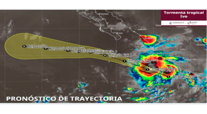La tormenta tropical “Ivo” se desplaza muy cerca de las costas de Michoacán y Colima