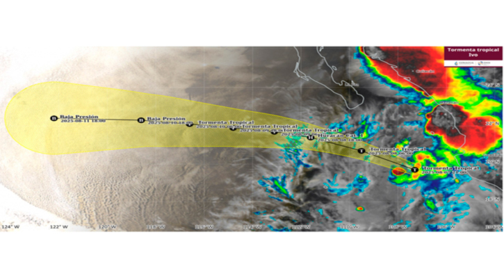 La tormenta tropical “Ivo” mantiene su desplazamiento paralelo a las costas del Pacífico central mexicano