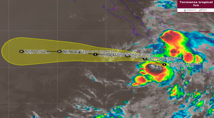 La tormenta tropical “Ivo” mantiene su desplazamiento hacia el oeste-noreste; está a 275 de CSL