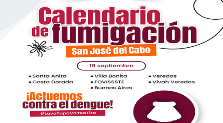 Iniciará este viernes el ciclo de fumigación contra el mosco transmisor del dengue en SJC; recorrerán también CSL