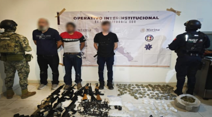 Logra Mesa de Seguridad captura de célula delictiva con arsenal y droga en Ciudad Constitución