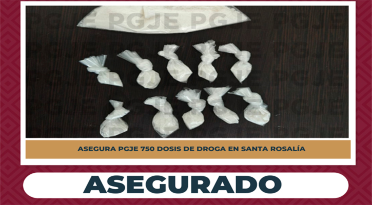 Asegura vehículo y 725 dosis de cristal en Santa Rosalía