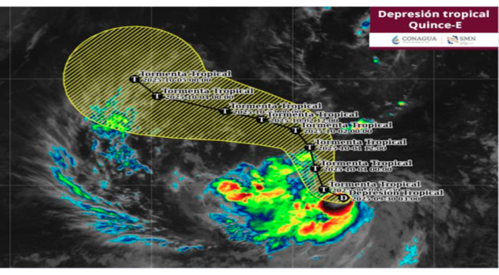 Se formó la depresión tropical 15-E en el Pacífico