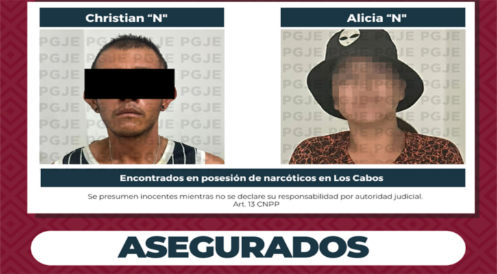 Detienen a 2 personas y aseguran droga en operativos contra el narcomenudeo en Los Cabos