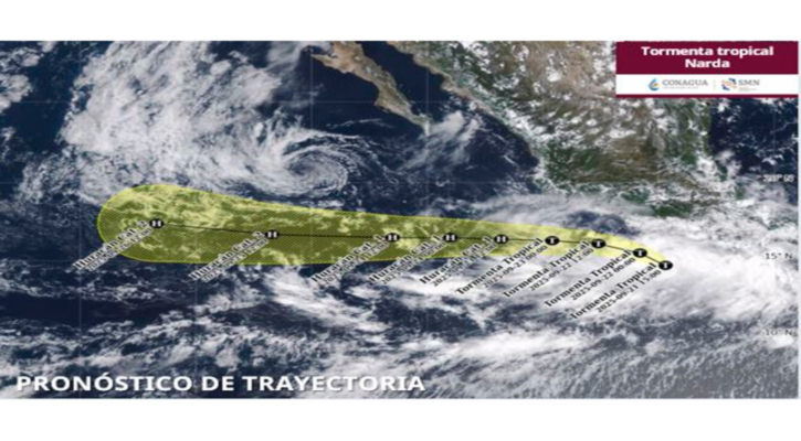 Se formó la tormenta tropical “Narda” en el Pacífico mexicano