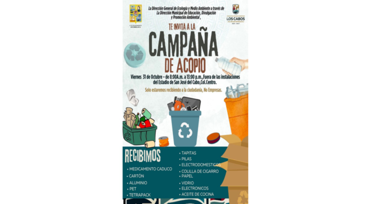 Realizarán campaña de acopio de materiales reciclables este 31 de octubre en SJC