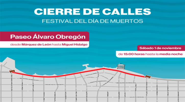 Implementarán cierre del malecón de La Paz por el Festival del Día de Muertos