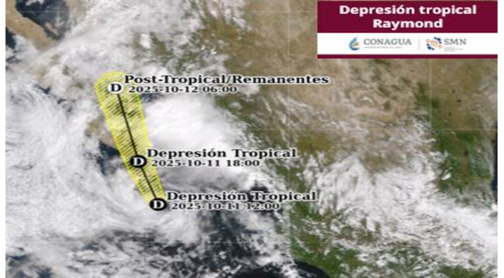 “Raymond” como depresión tropical impactará en BCS las próximas horas; se ubica a 135 km de CSL