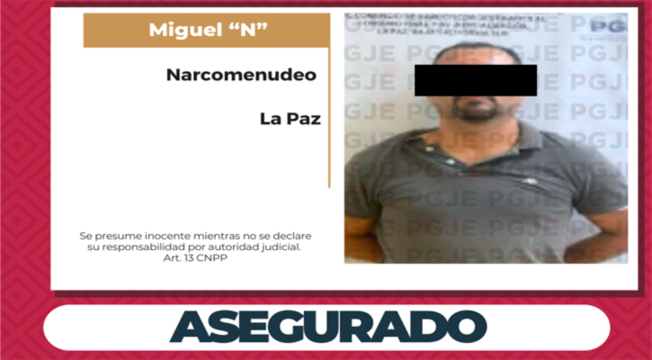Aseguran a un hombre con más de 2 mil dosis de droga en La Paz Aseguran a un hombre con más de 2 mil dosis de droga en La Paz