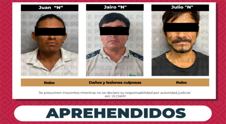 Aprehenden a 3 personas imputadas por diversos delitos en La Paz y Los Cabos