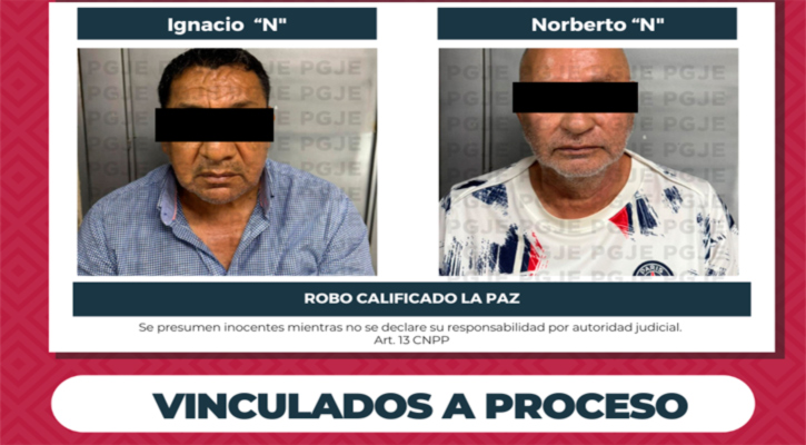 Vinculados a proceso imputados por robo de 500 mil pesos en La Paz