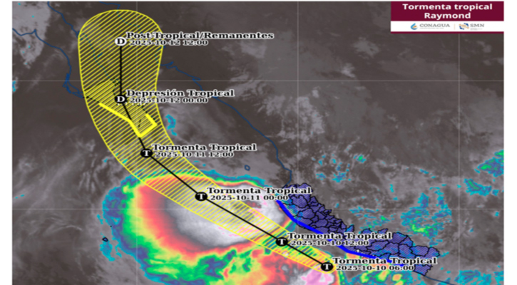Se desplaza la tormenta tropical “Raymond” paralela a las costas de Michoacán