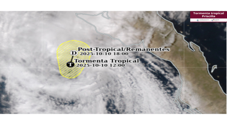 “Priscilla” se dirige a la costa noroeste de BCS “Priscilla” se dirige a la costa noroeste de BCS