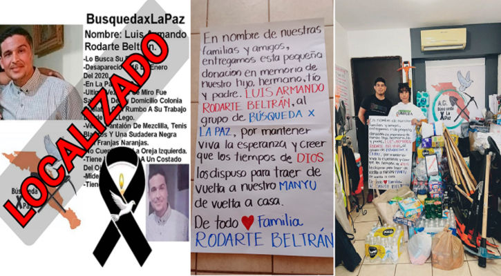 Hacen importante donativo tras localización de familiar desaparecido en La Paz Hacen importante donativo tras localización de familiar desaparecido en La Paz