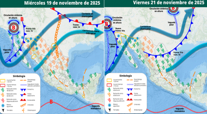 Dos frentes fríos impactarán a BCS; La Paz y Los Cabos con máximas por debajo de los 30°