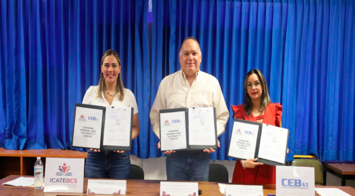 Firman Icatebcs y CEB 8/2 convenio de colaboración en beneficio de la comunidad estudiantil