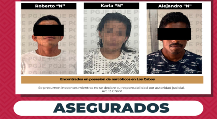 Aseguran a tres personas con droga y un vehículo en CSL y SJC