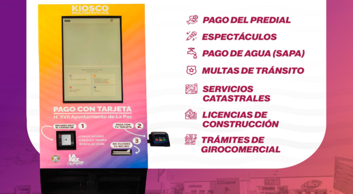 Instala Ayuntamiento de La Paz nuevo kiosco multiservicios para pagos