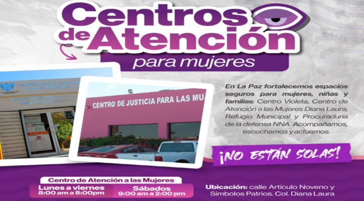 Brindará Ayuntamiento de La Paz atención a mujeres en situación de violencia durante vacaciones