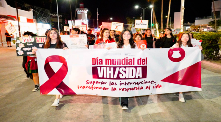 Realizan marcha en CSL por el Día Mundial de la Lucha contra el VIH/SIDA