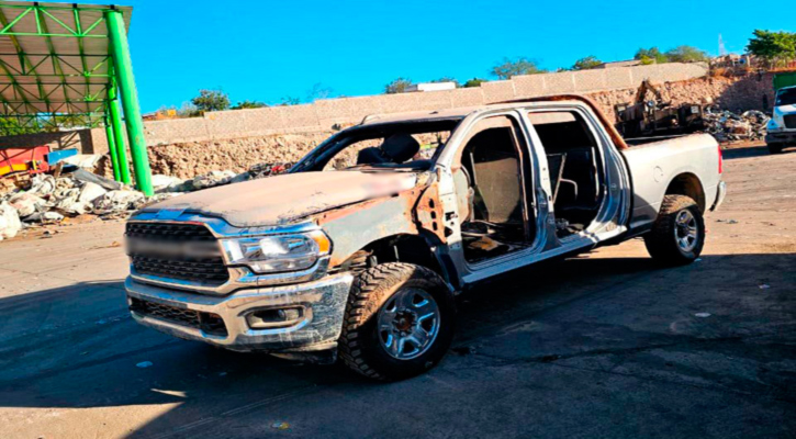 Destruye FGR dos vehículos con blindaje artesanal y 59 máquinas tragamonedas en BCS