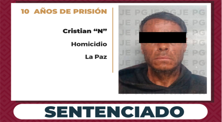 Pasará 10 años en prisión culpable de homicidio en La Paz