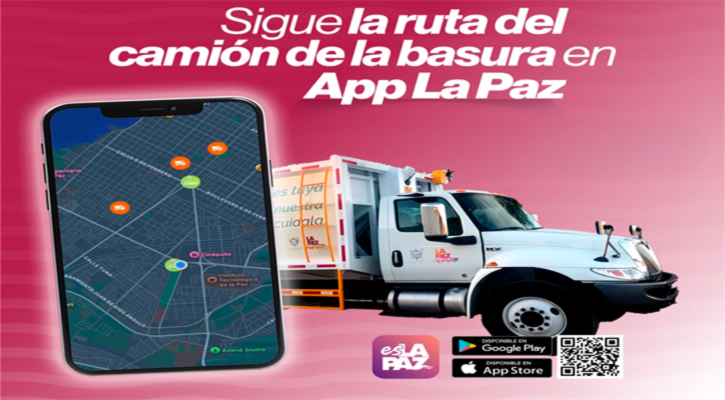Sigue en tiempo real la ruta del camión de la basura en App La Paz