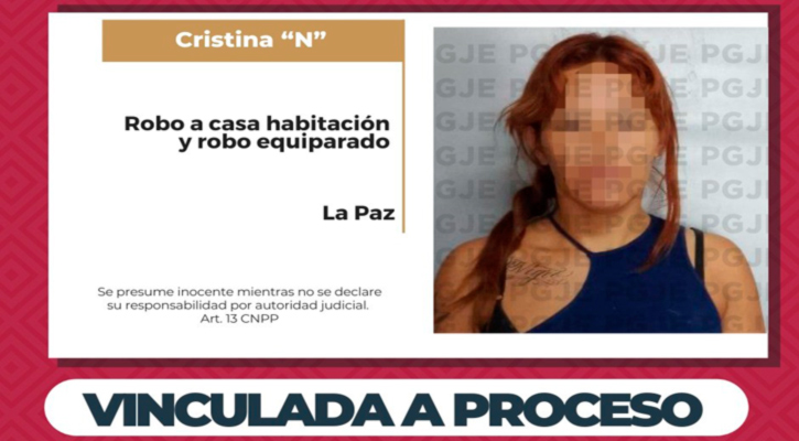 Dos vinculaciones a proceso contra imputada por robos cometidos en La Paz