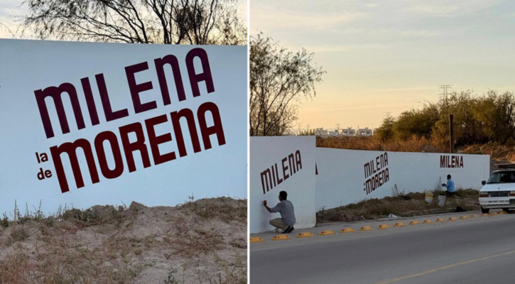 Critican a Milena Quiroga por pinta de bardas y salpica a sus adversarios en la 4T