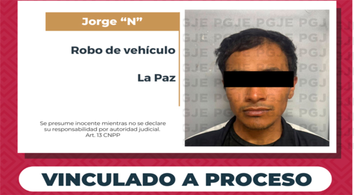 Vinculado a proceso por robo de vehículo en La Paz