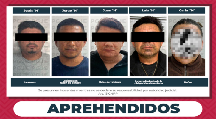Aprehenden a 5 personas por diversos delitos en Los Cabos, La Paz y Mulegé