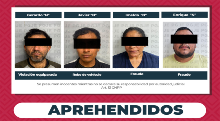 Detienen a 4 personas por diversos delitos en Los Cabos y La Paz