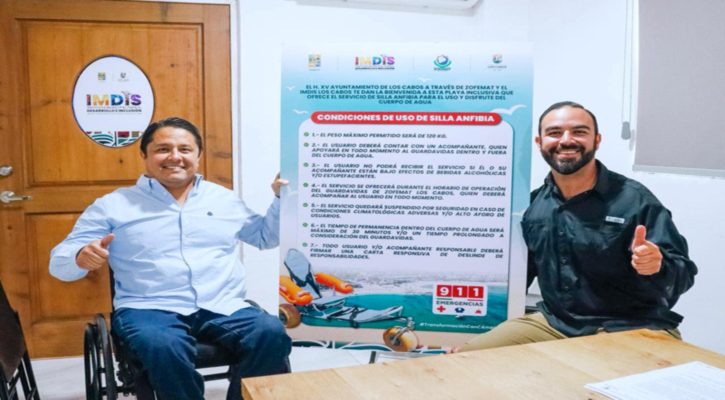 Promueve Ayuntamiento de Los Cabos accesibilidad en playas con sillas anfibias y protocolos de atención