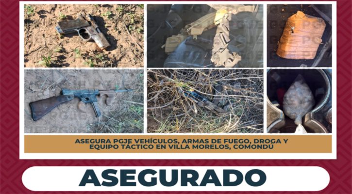 Aseguran 7 mil dosis de droga, armamento, vehículo y equipo táctico en Villa Morelos