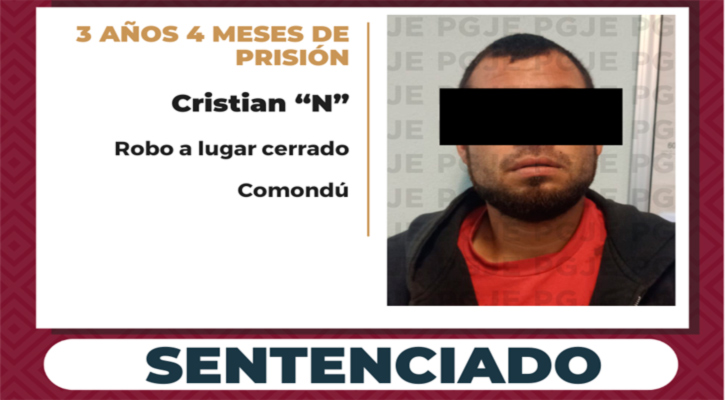 Sentenciado “El Chichas” a más de 3 años de prisión por robo en una vivienda de Ciudad Constitución