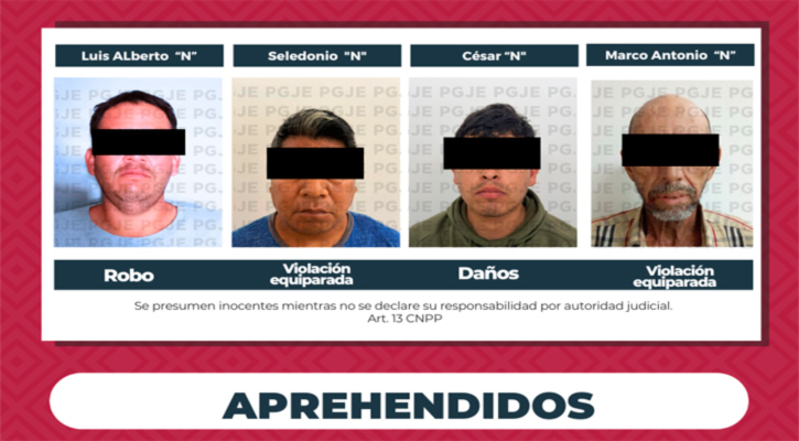 Aprehenden a 4 imputados por diversos delitos en CSL, La Paz, Villa Alberto Alvarado y Guerrero Negro