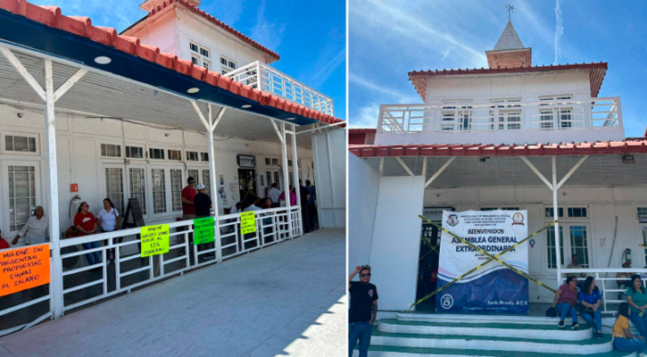 Reanudan burócratas asamblea por negociación salarial; en Mulegé bloquean Palacio Municipal