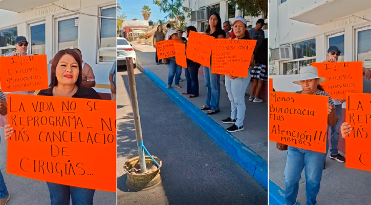 En plenas vacaciones trabajadores del Issste se manifiestan en la Delegación de BCS