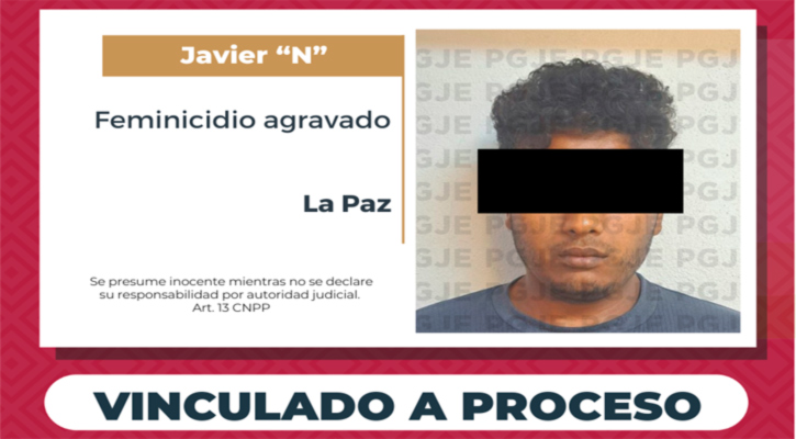 Vinculado a proceso y prisión preventiva por feminicidio en agravio de una menor en La Paz