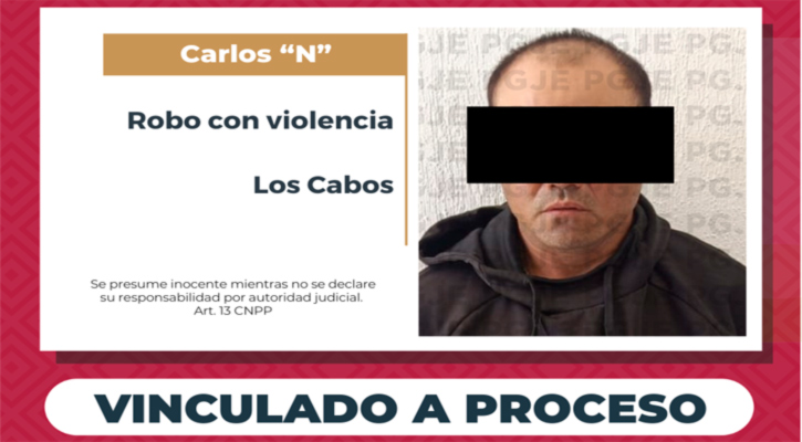 Vinculado a proceso y prisión preventiva contra imputado por robo con violencia en farmacia de SJC
