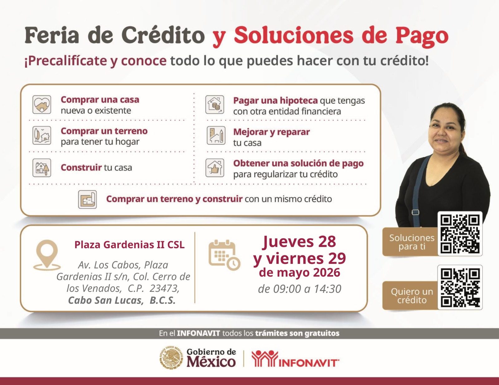 Lleva a cabo hoy y mañana el Infonavit su Feria de Crédito y Soluciones de Pago en CSL