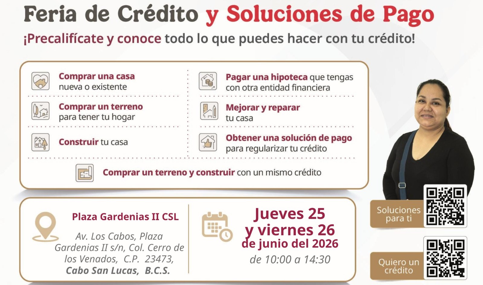 Infonavit realizará Feria de Créditos y Soluciones de Pago en CSL