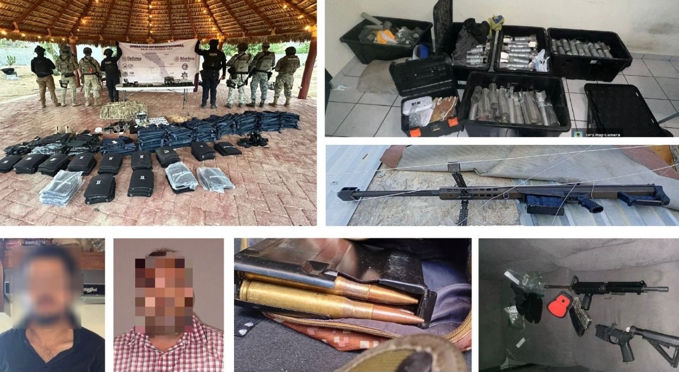 Asegura Mesa Estatal de Seguridad explosivos, armas, vehículos, equipo táctico y generadores de violencia en Los Cabos