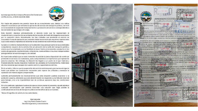 Habitantes de El Centenario se quedarán sin transporte público por falta de recursos, empresa dejará de operar
