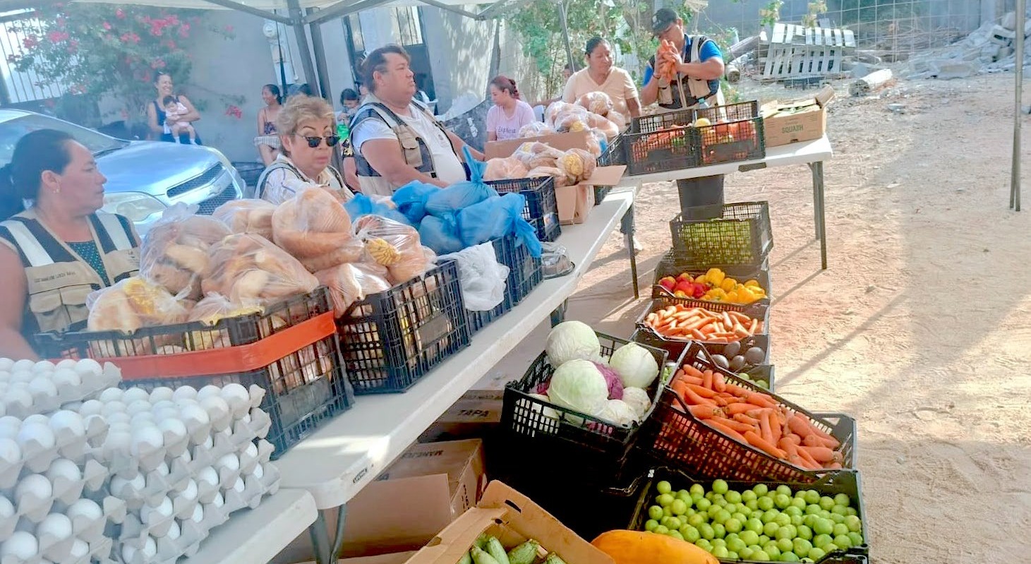 Llevan apoyos alimentarios y atención directa a familias de la colonia Chamizal en CSL