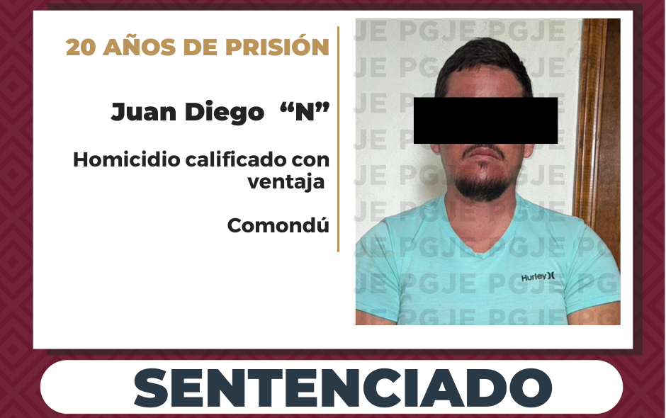 Sentenciado a 20 años de prisión por homicidio calificado con ventaja en López Mateos
