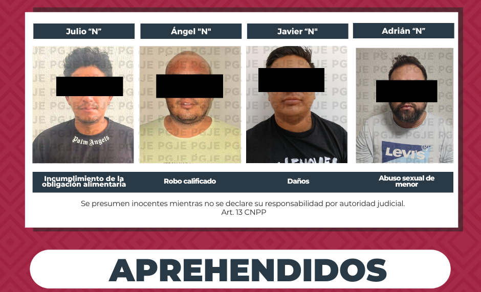 Aprehenden a 4 hombres por diversos delitos en BCS