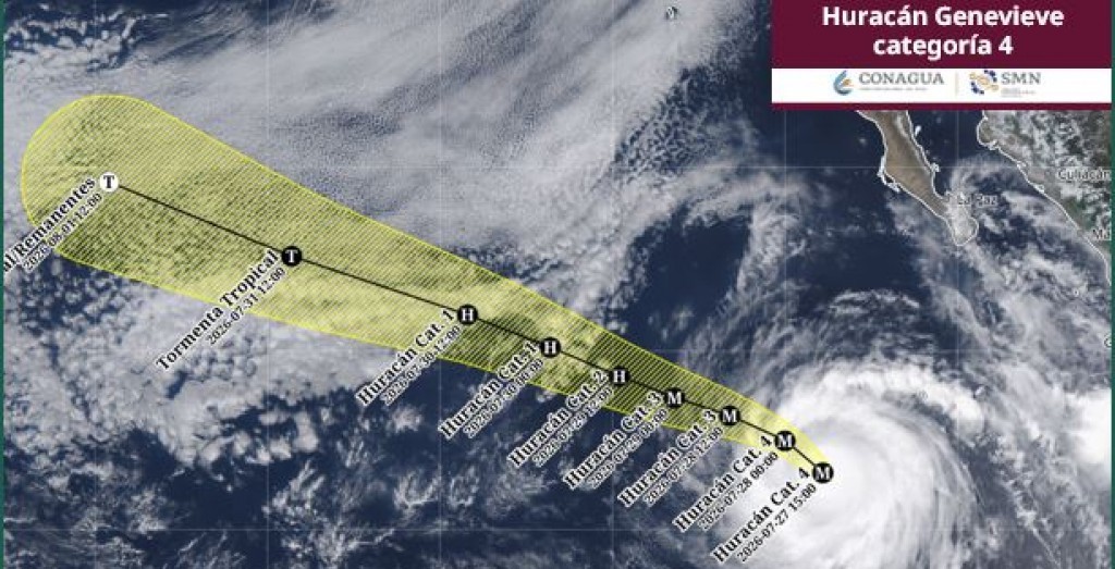 “Genevieve” se mantiene como huracán categoría 4, lejos de México
