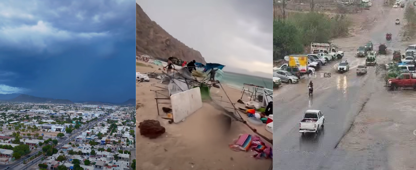 Vientos, lluvia y relámpagos del fin de semana generan caos en distintos puntos de BCS