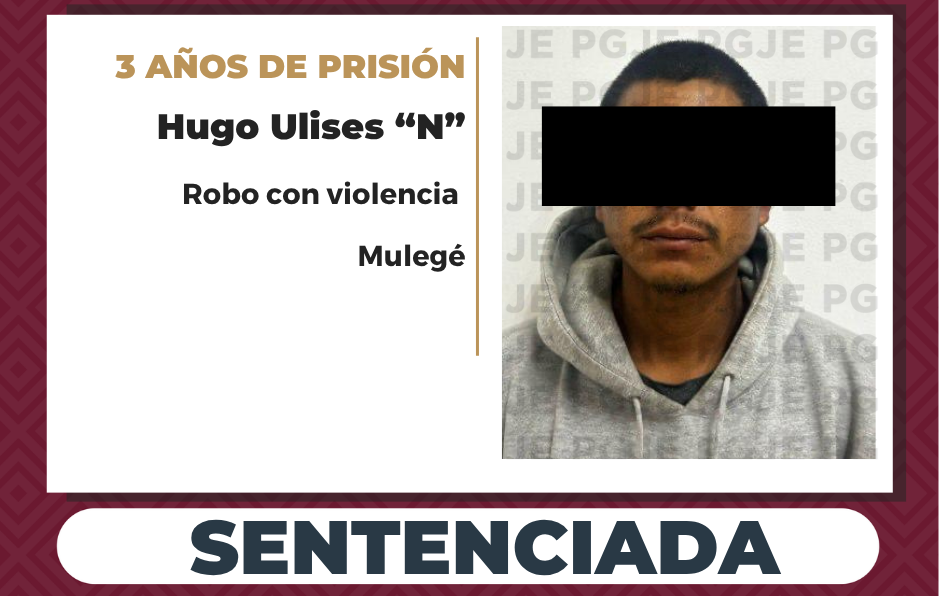 Sentenciado a 4 años de prisión por robo con violencia en Villa Alberto Alvarado